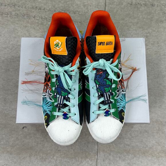 Vintage Y2K Adidas Superstar Low Top Shoes Mens 10 Wotherspoon Black - Picture 5 of 11